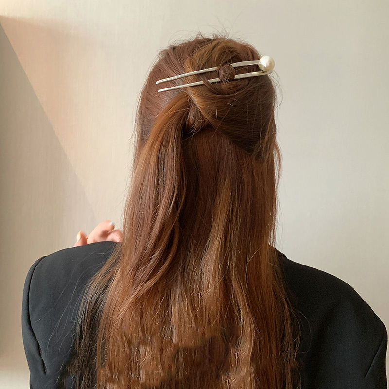 Bastoncini capelli in metallo donne guscio pin pin minimalista a forma di ragazza peli capelli fari capelli.