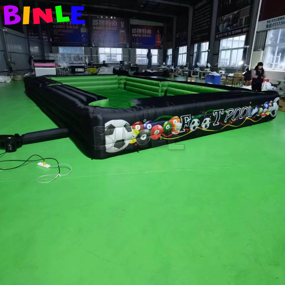 Jeu interactif Grand Pootpool Polon de football gonflable Snooker avec 16 balles Black gonflable Billard for Soccer Event