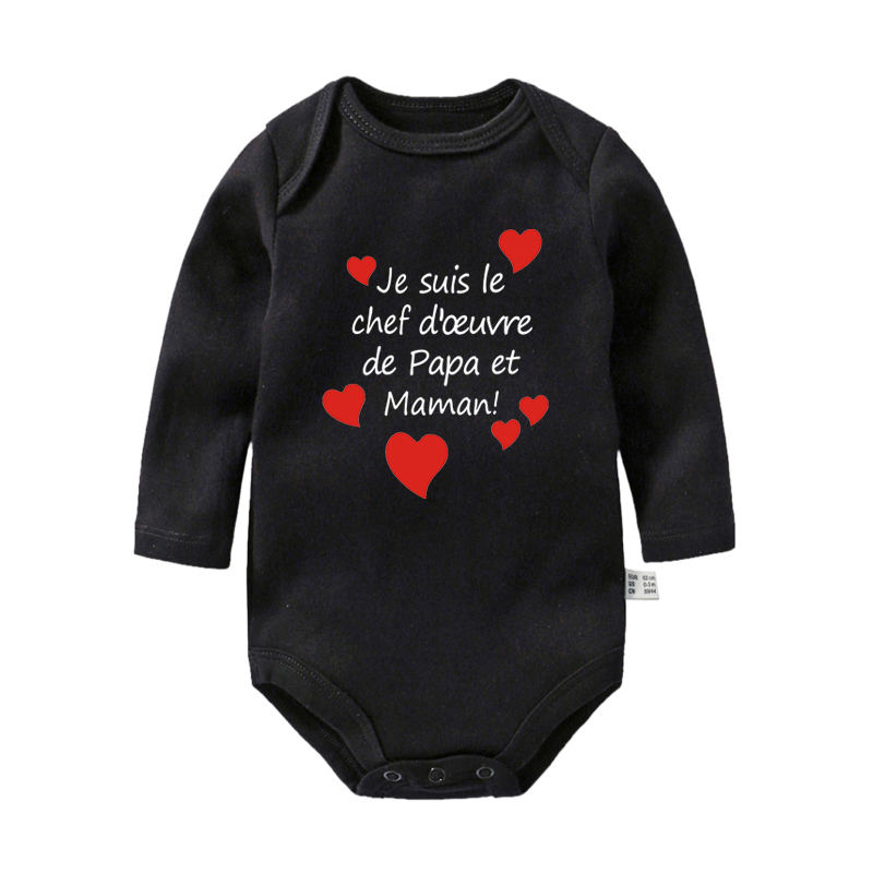 I Am Mom's and Dad Masterpiece Funny Newborn Baby Bodysuits Boy Girl Casual Long Sleeve Jumpsuit Playsuits Outfits Infant Cloth