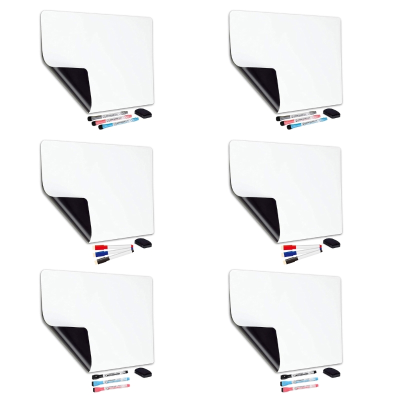Magnetisk whiteboard med torkning Radera 3 markörpennor A4, A3 kylskåp anslagstavla för kylskåpskontorsmemo-tavla