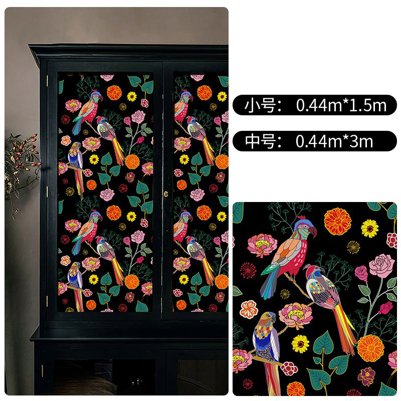 Birds Tree Flower Auto-Adhesive Paper Fondage floral Vintage Peel and Stick Autovable Wallpaper Wall Stickers for Wall Home Decor