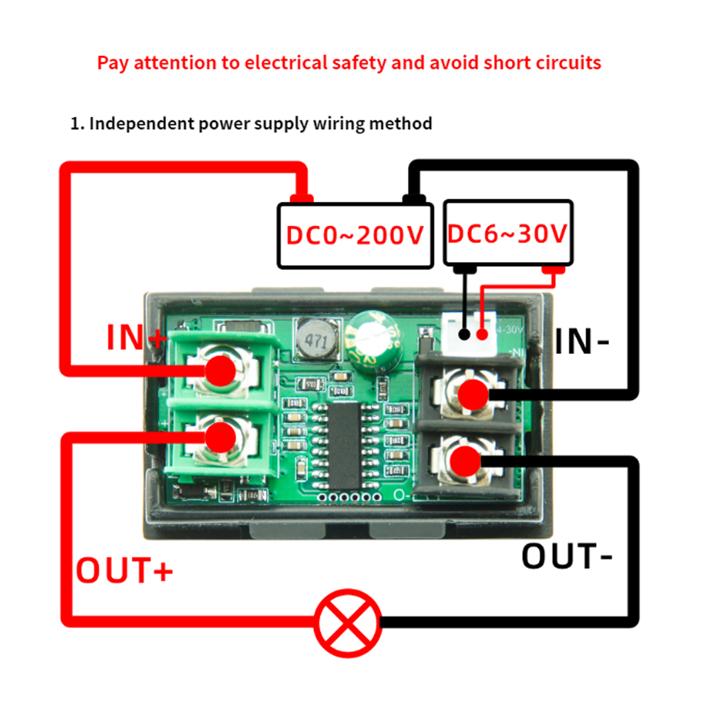 DC6-30V 20Aデジタルパワーエネルギー電圧計量計電圧ワットメーターkWh温度計電気エネルギー周波数計8 in1