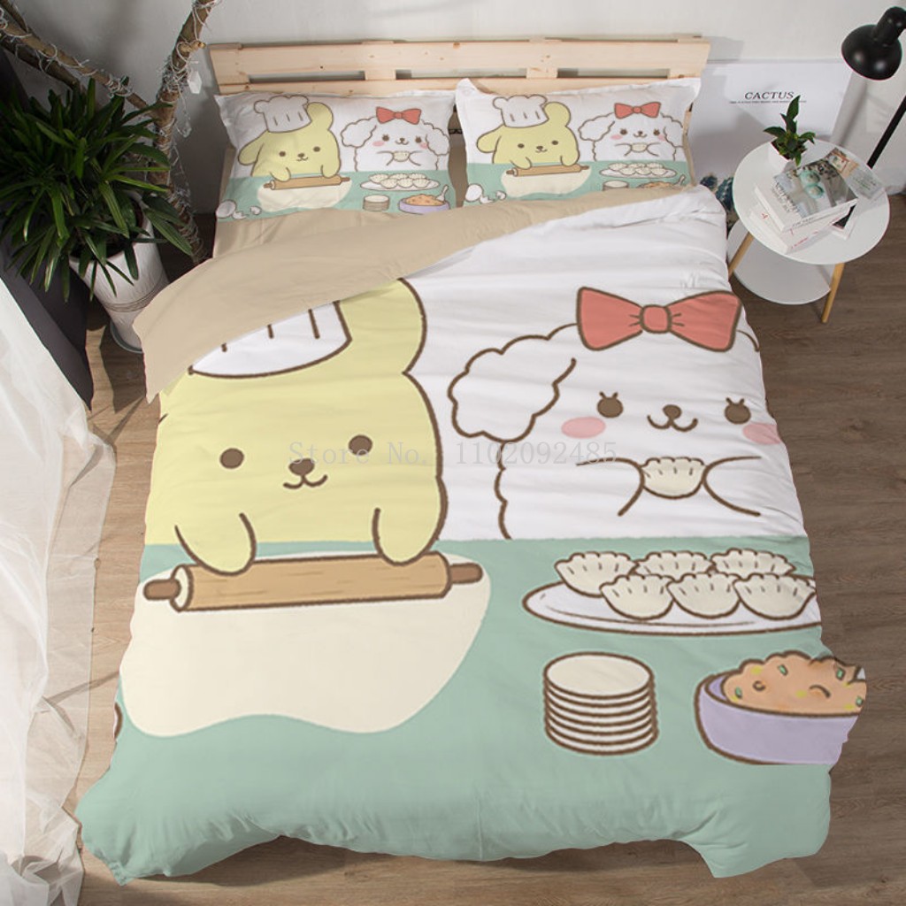 Cinnamoroll Dog Duvet Cover Bedding Set Double Twin King Kids Baby Girls Bedclothes Comforter 이불 덮개 침실 장식