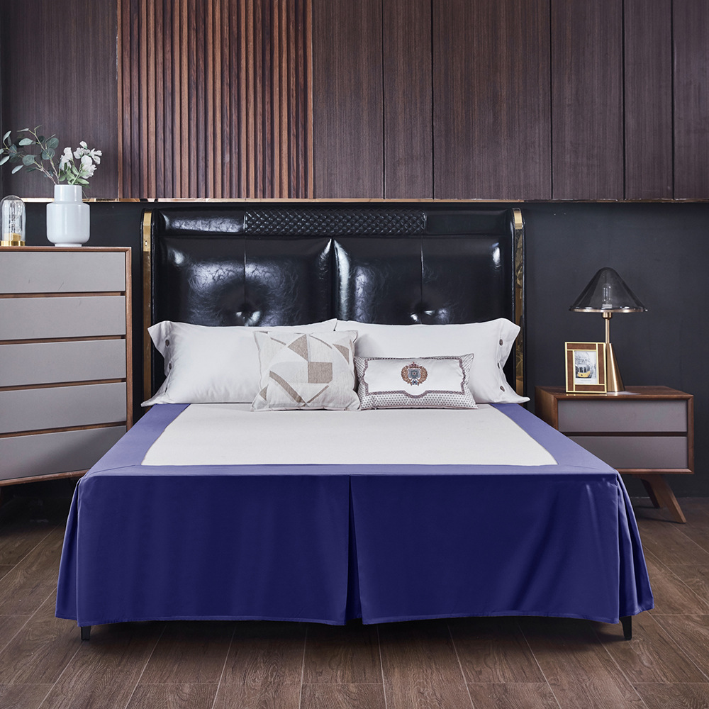 Élégant couleur de couleur unie à plis d'angle bien fait jupe de lit avec tissu résistant au raccourci pour la taille simple / double