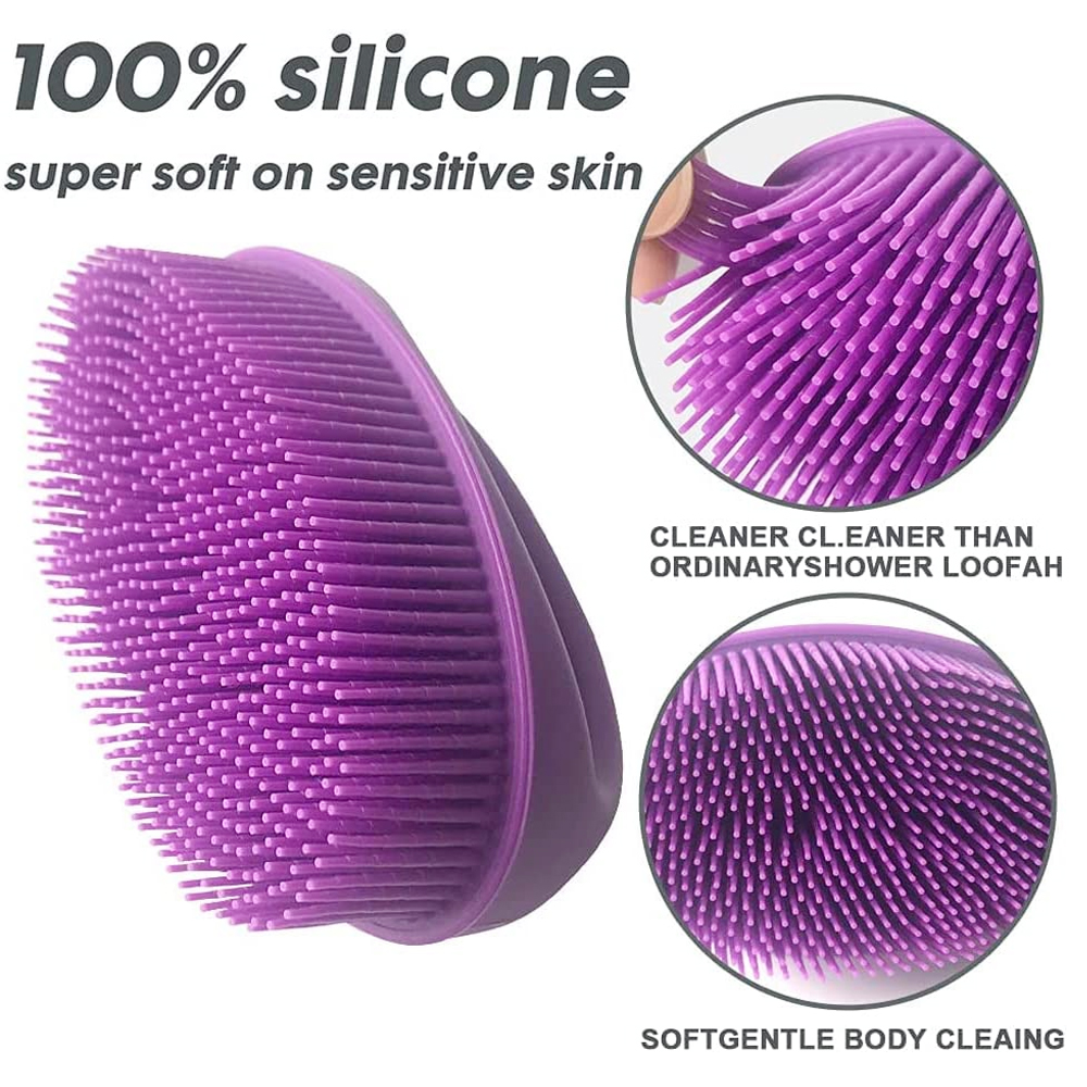 Brosse de douche à main du corps à main épurateur de corps en silicone doux pour brosser le bain de bain nettoyant pour le bain exfoliant doux pour hommes femmes