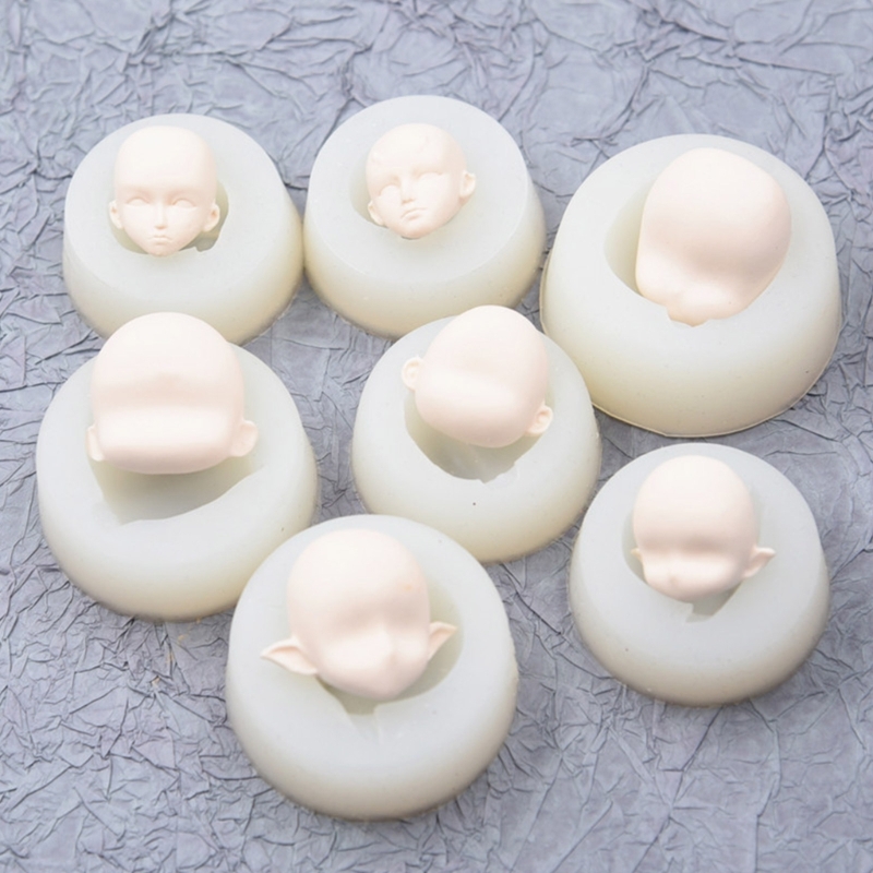 3d poupées face moule en silicone pour bébé bébé moule en argile douce outils de décoration de gâteau au chocolat Coupcakes de boucles d'argile moules de savon