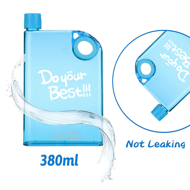 Bottiglia d'acqua piatta da 380 ml slim slim bottiglia di bere bere bevande viaggi viaggi BPA BPA GRATUITO CARPE DI PARTICA