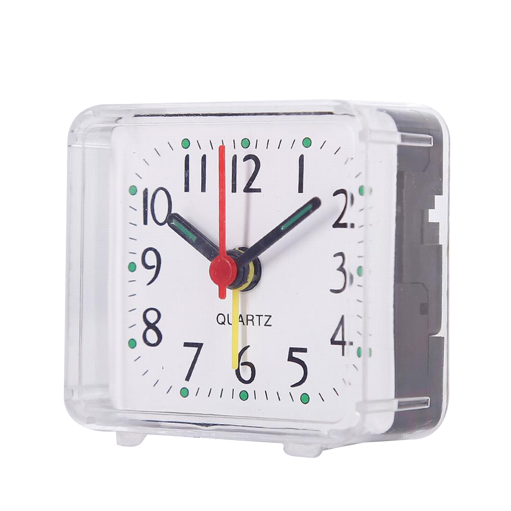 Tabela Clock Square Alarm Clock Smetle Alarm Cama Eletrônica Compact Travel Clock Quartz for Child Students Desk, alarme da mesa