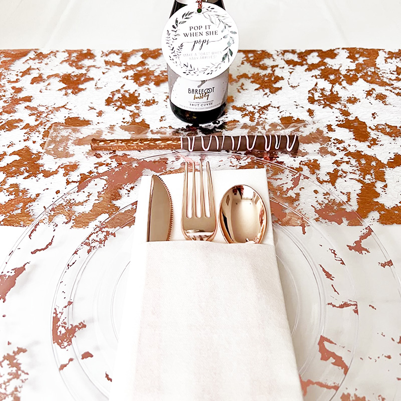 Sparkle Gold Tinle Table Runner Rose Gold Silver Séquina Glitter Foil Fina