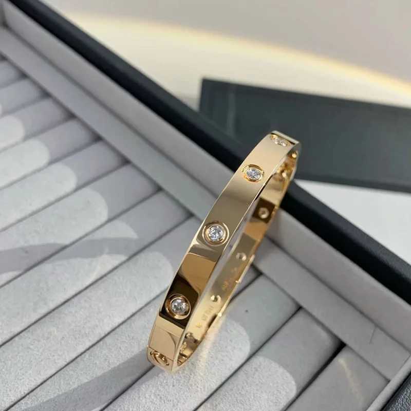 Bangle High Edition 18K Rose Gold Ten Diamond Armband Star Fashion Luxury Armband Party Boutique SMEE saymy Gift 24411