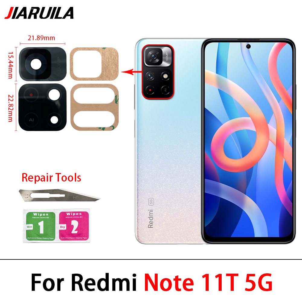 /lotes lentes de vidro traseiro traseiro original para Redmi Note 11 11s 11t 11e 10t 10 10s 9 9s 8t 8 Pro com adesivo de cola