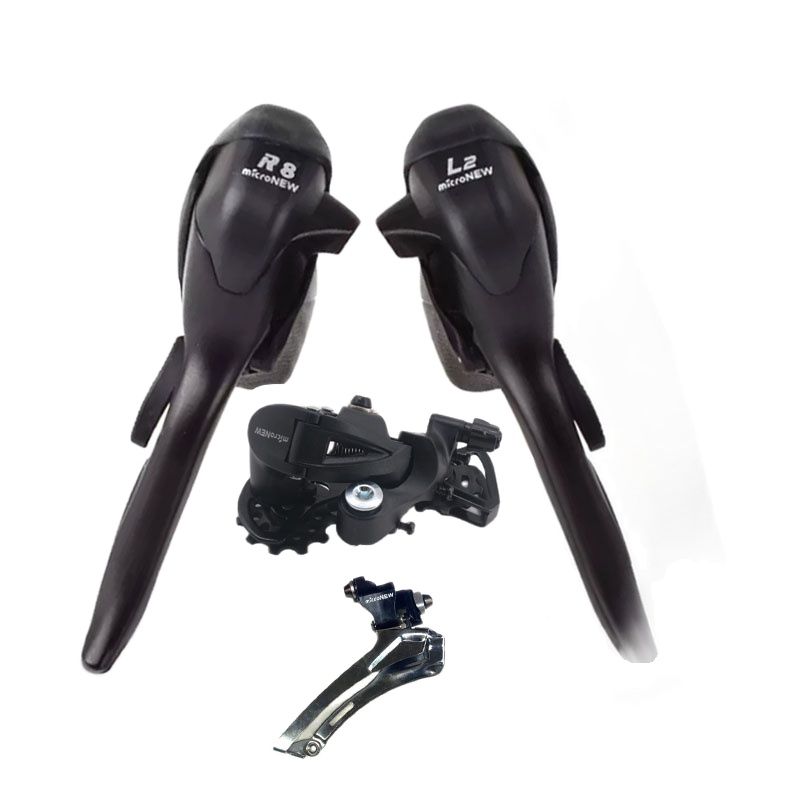 Bicicleta de estrada 2x7s 2x8s 2x9s 2x10s Speed Road Groupset, shifter r/l + desviadores traseiros, ciclo-cross de bicicleta de cascalho