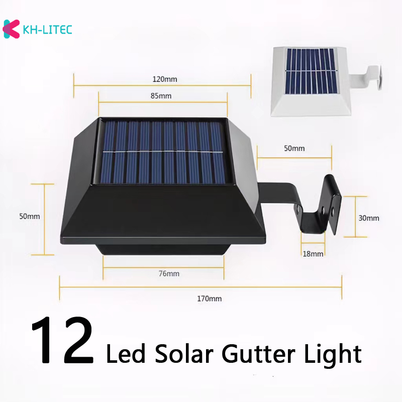 4st 12 LED -solenergi med ränneljus för utomhus trädgårdsstaket säkerhet gata utomhus belysning vägglampor