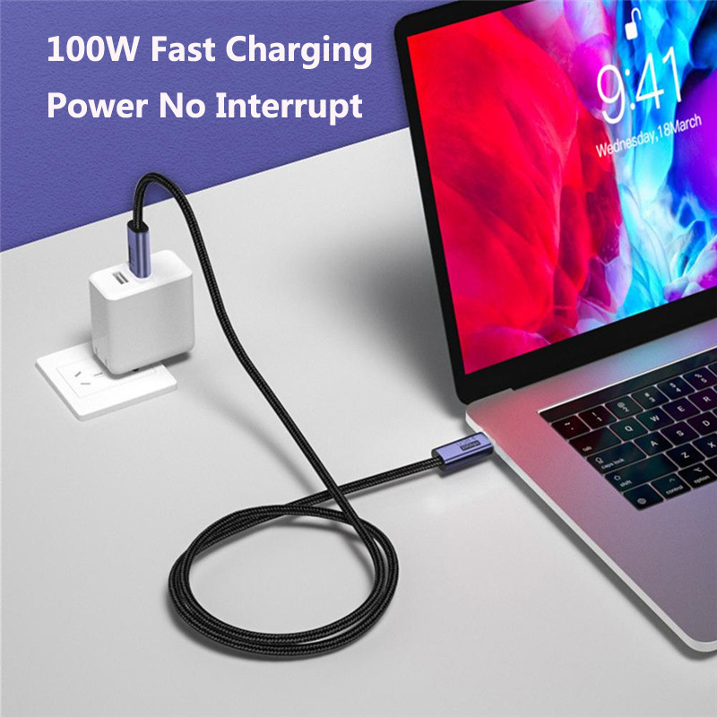 USB4 Thunderbolt3 20 Gbps Super Speed Type-C Data Line 5A 100W PD Câble de synchronisation de données de charge rapide pour téléphone portable MacBook IPad Pro