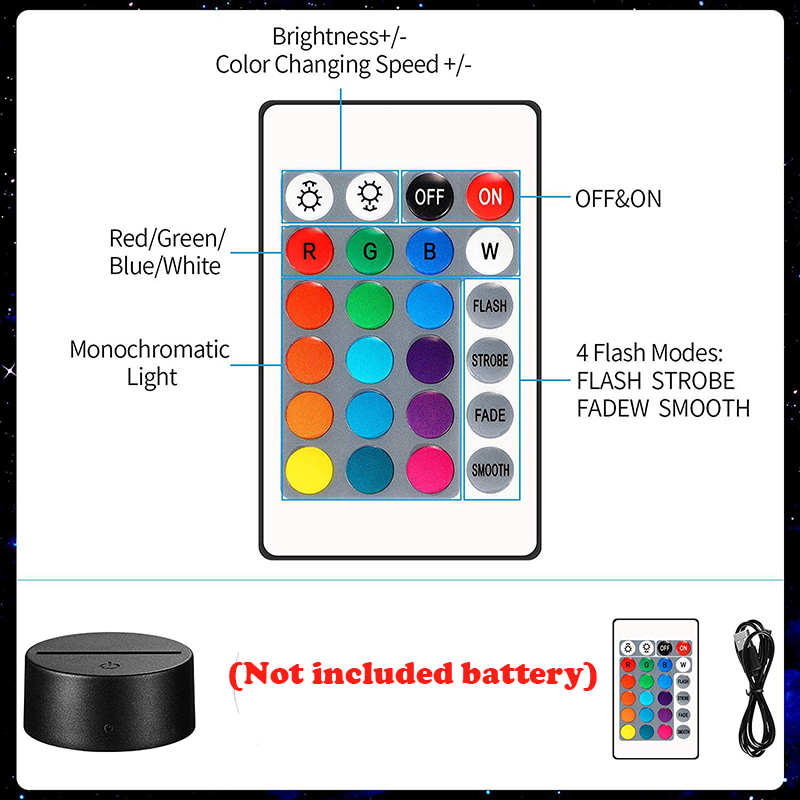 Base leggera di plastica la luce notturna display lampada a led acrilico 3D base colorata di anime dignit a touch droga