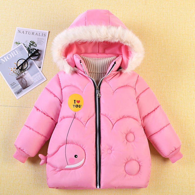 2023 New Children's Down Winter Jacket for Girls épaissis filles M manteau d'hiver Parka à capuche pour filles vestes Zipper Outwear 2-5 ans