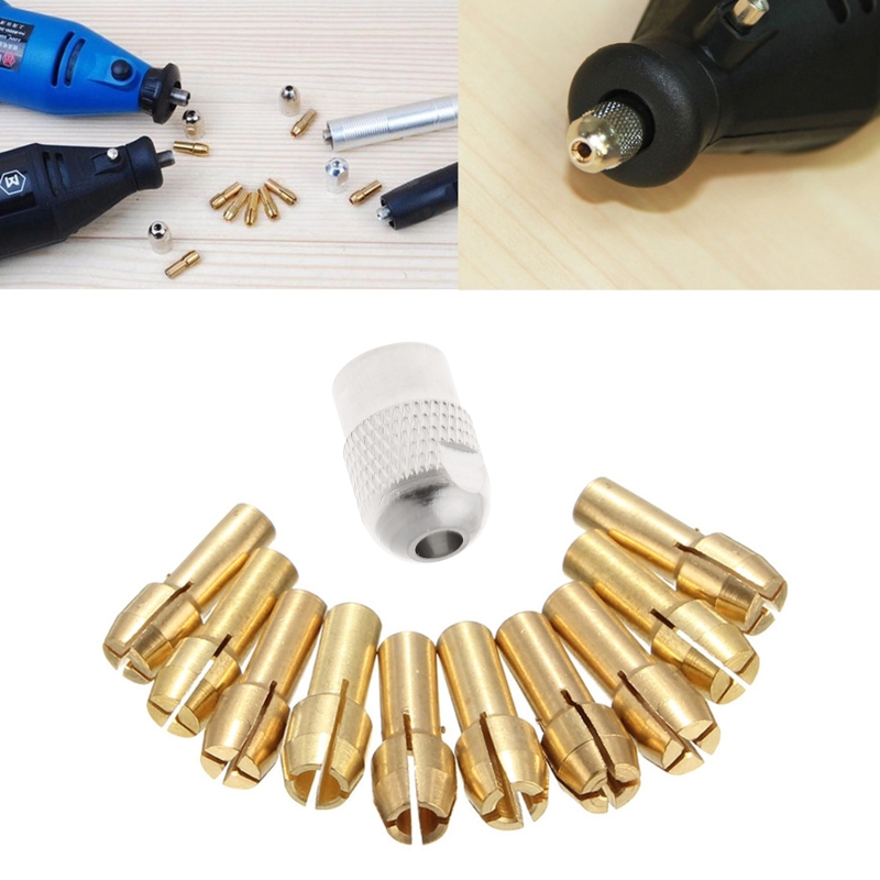 Brass Drill Chuck Collet Bits For Rotary Tool 0.5-3.2mm 4.3mm Shank