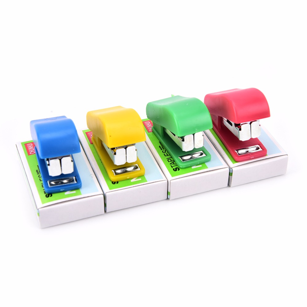 Mini Paper Hefter Bindungs Bindemittel Stapler Büro Briefpapier Metallplastik Praktische Handbuch 6 Stile