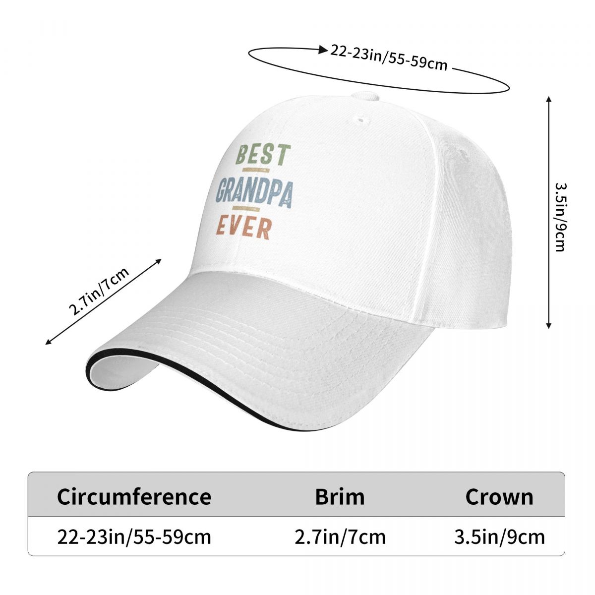 Meilleur grand-père de tous les temps |Pères Journée et grands-parents Casque-cadeau CAP BASEALBL CAP LUXEUR MAN HAP CAP