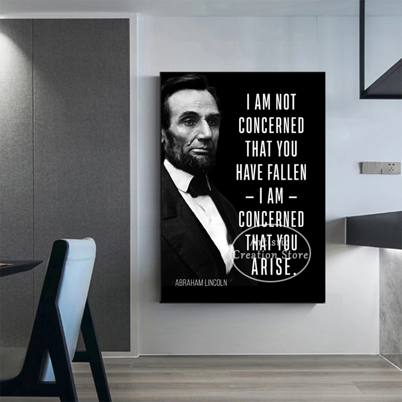 Promi Zitate inspirierende Poster Drucke Leinwand Malerei Kunst Lincoln Lucka Motivation Wandbilder für Büro Wohnkultur