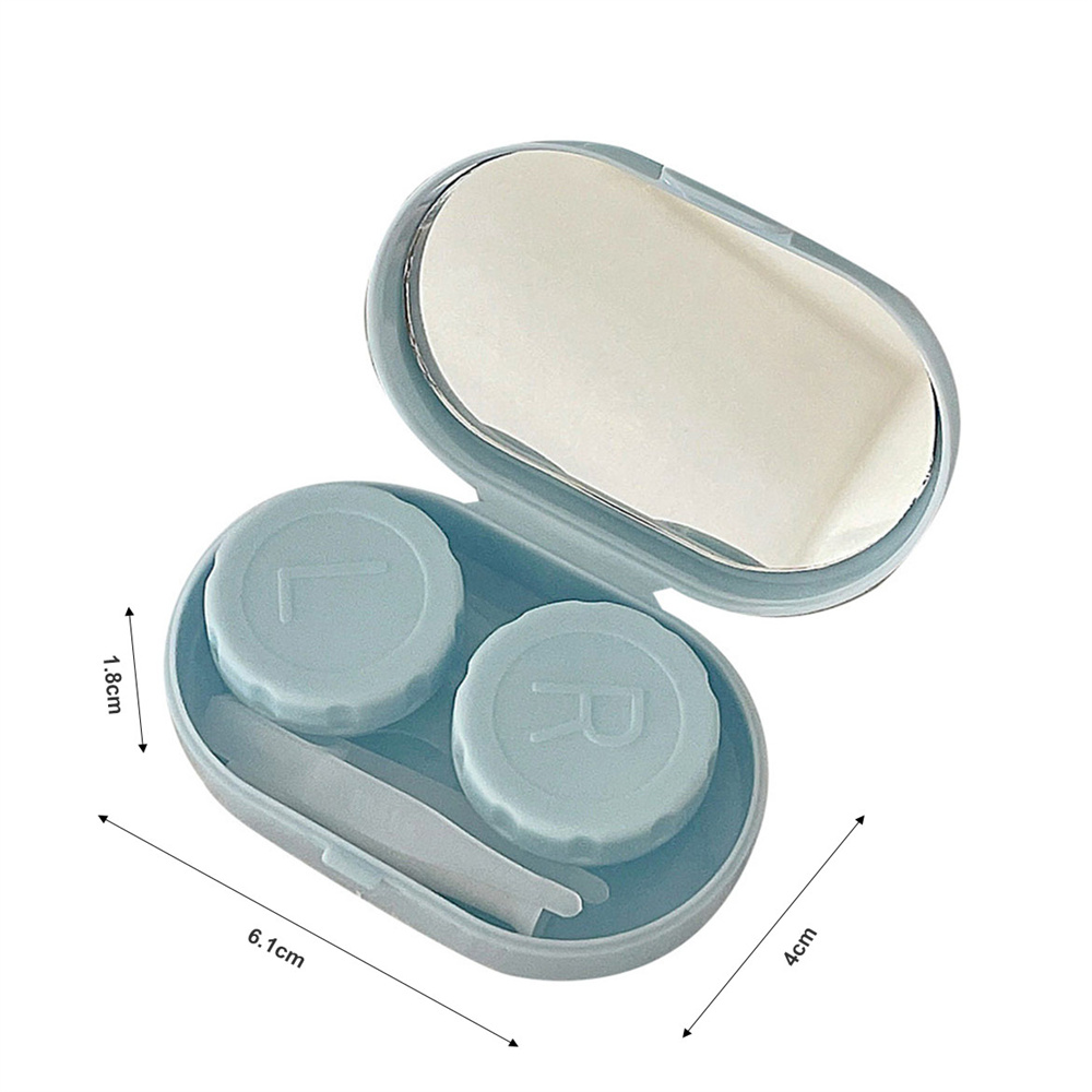 Lady Holder Storage Eye Care Container mit Spiegellinsen Box glatte Süßigkeitenfarbe tragbare Mini -Kontaktlinsenkoffer für Reise