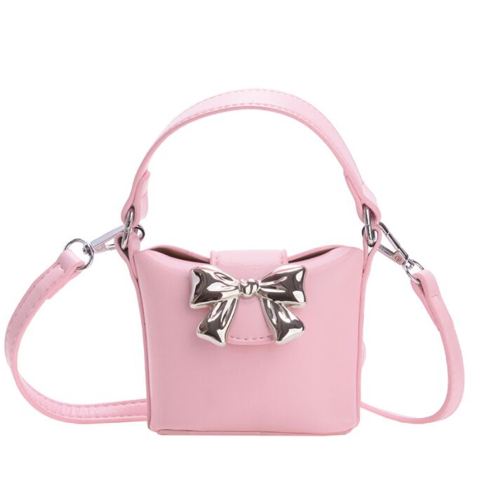 2024 Retro Bow Handbag Mini Kids Sac Family Family Tote Chain Crossbody Sacs Small Coin Purse