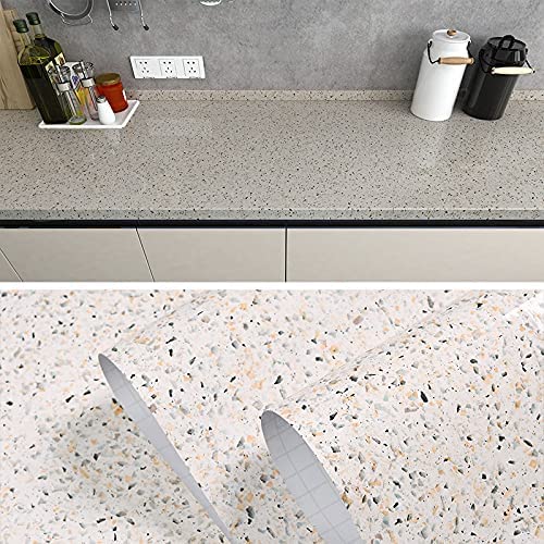 Glansigt marmorpapper för kök bänkskiva vinyl självhäftande vattentät avtagbar tapet pvc granit vit marmor klistermärke