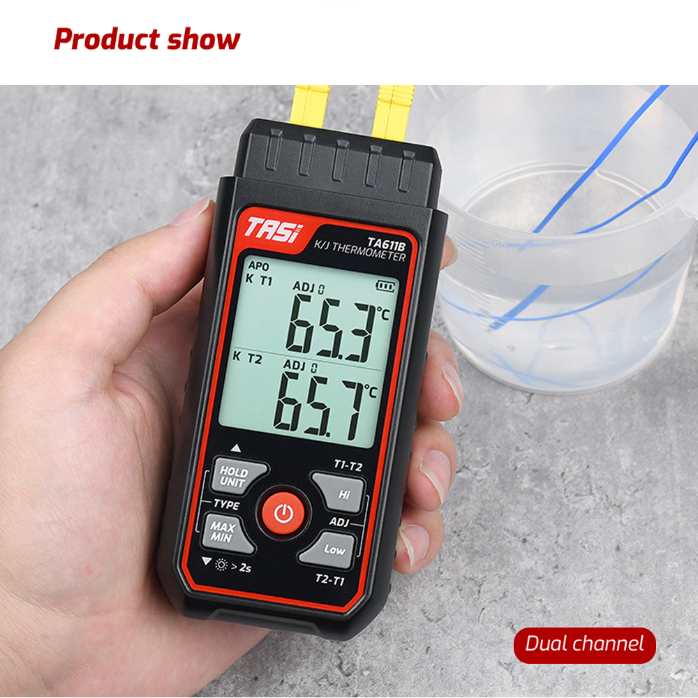 Thermocouple numérique à un seul canal Hygromètre K / J Écran LCD Afficher la température de contact C / F Instruments de test