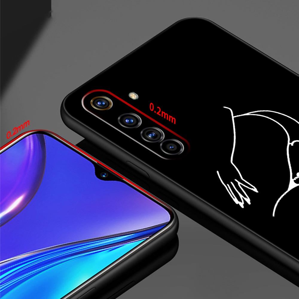 Sexy Line Art Rose Liebhaber Hülle für Oppo Realme 9 8 7 6 GT2 Pro plus 5G Phone Cover Realme 8i 9i C25 C21 C11 C3 Black Coque Funda