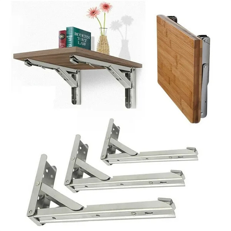 Triangle Folding Angle Bracket 8/10/12/14Inch Adjustable Wall Mounted Shelf Brackets Table Furniture Heavy Support Hardware