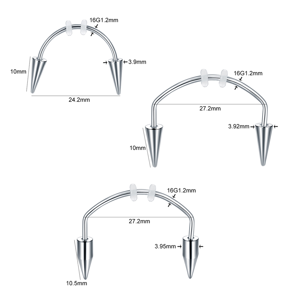 Aço cirúrgico Drácula Drácula Piercing Jóias Decorações de piercing de septo Vampire presa de dentes zumbis prego de renda