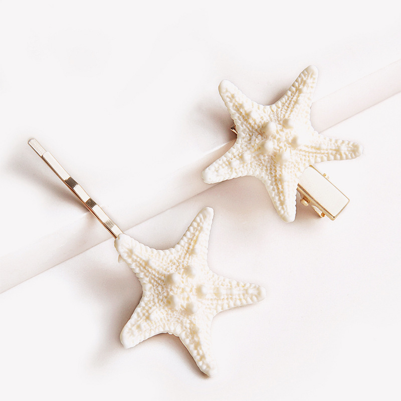 Clips de cheveux des étoiles de mer Natural Beach Sea Star Hair épingles pour les femmes et les filles Hair Hair Barrettes Accessoires de coiffure de sirène