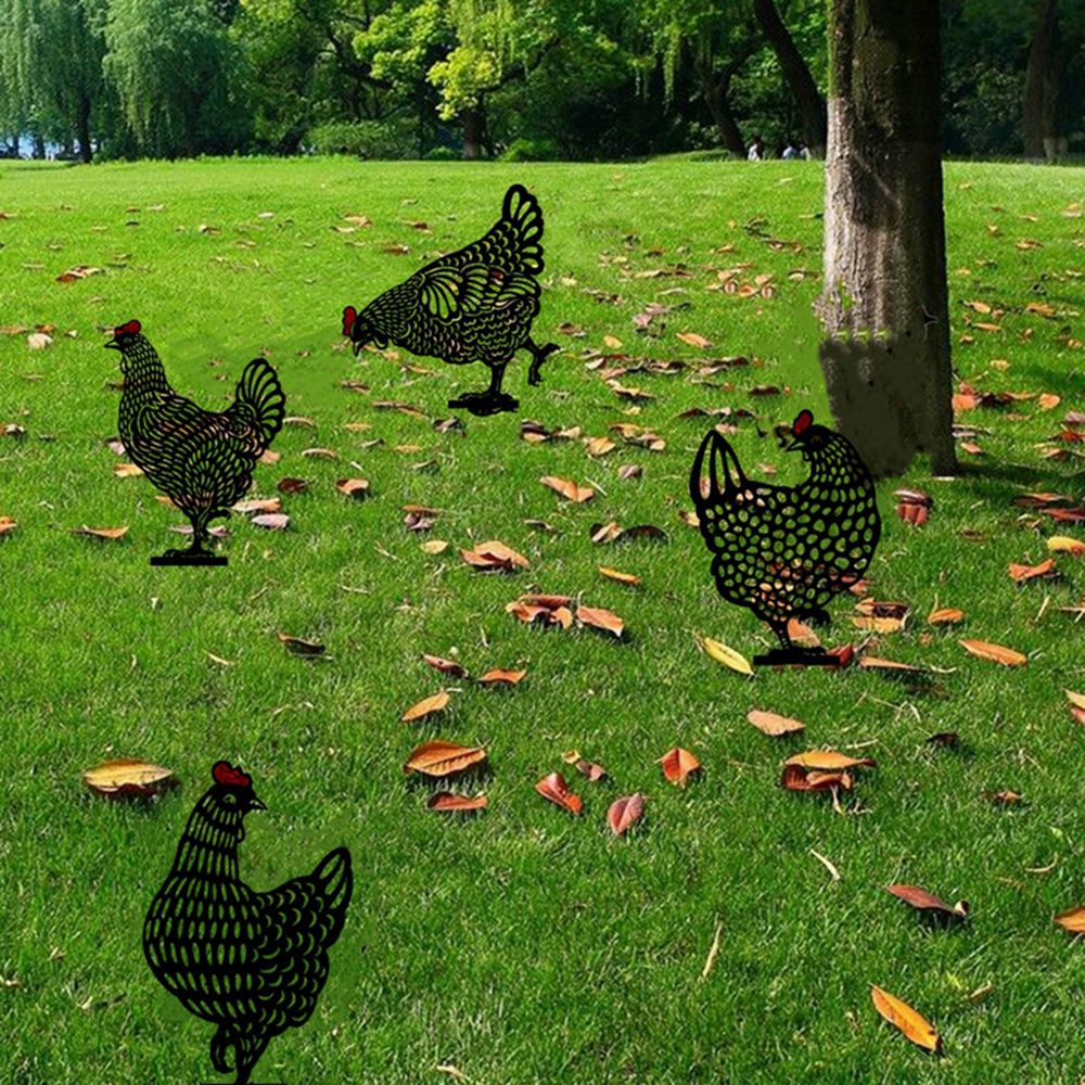 Trädgårdsstaty landskap skulptur härlig kyckling silhuett silhuett insatser akryl kyckling gård konst kyckling dekoration