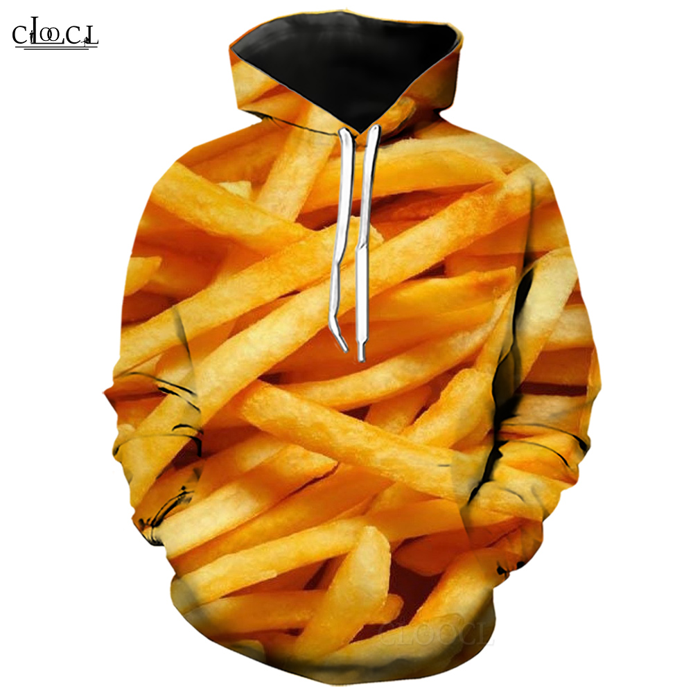 Cloocl Sweat à capuche pour hommes savoureux croustilles de pomme de terre swetshirts graphiques Sweats de street de street