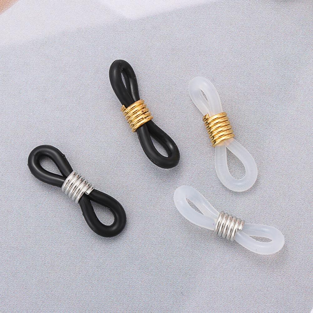 Anti-Slip Eyeglass Chain Ends Retainer Adjustable Rubber Eyeglass Strap Spectacle End Connectors Metal Wrapped Fixed Tools