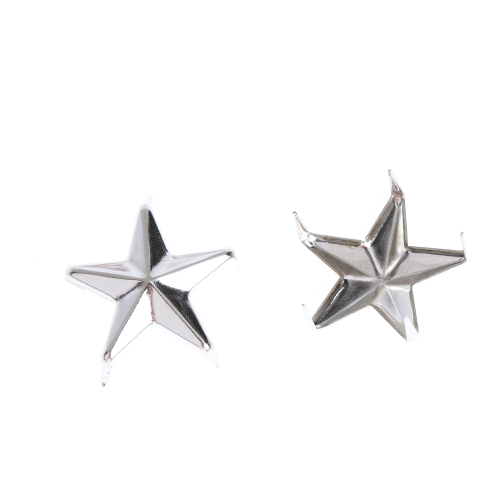 Hot 100st Star Rivets Silver Metal Leather Craft Diy Studs Spikes Spots Nailhead Rock Punk Garment Clothing Sy Dekoration