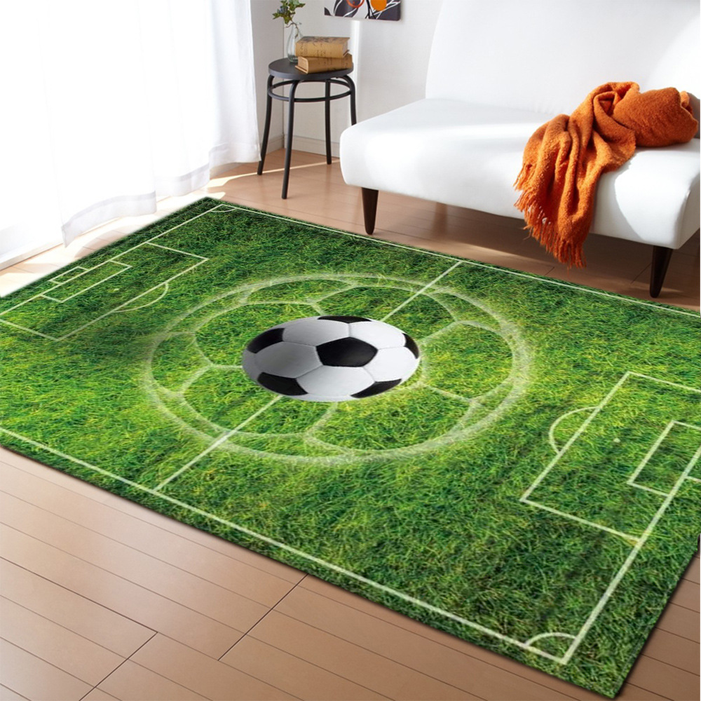 Fotboll 3D mattor för vardagsrum fotbollsfält rum mattor barn lek fotboll pojkar sovrum matta hem kök matta badrum matta