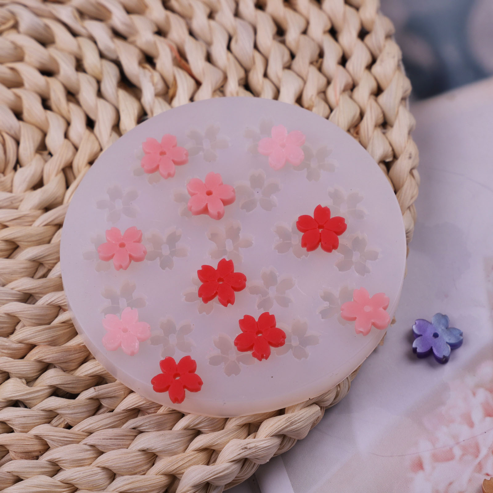 3D Mini Cherry Blossom Plum Silicone Mold DIY Small Flower Five Petal Chocolate Cake Decor Candy Desserts Baking Mould