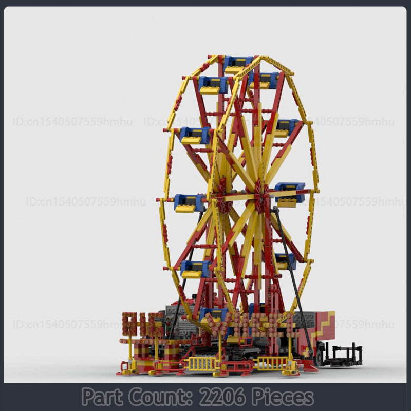 Sports GBC Module Fairground Ferris Wheel MOC Building Buildings Creative Model Technology Bricks DIY Assembly Guzzle Toys Homes