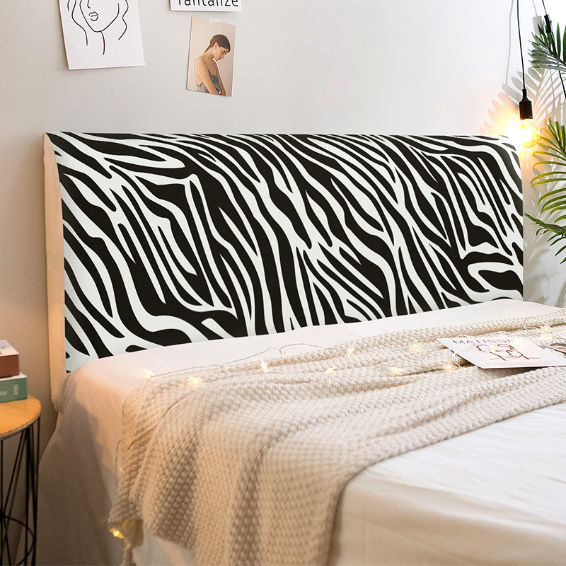 Black White Style Series Head Bed Cover Polyester Printed Bed Huvud Damm Cover Headboard Protective Cover Custom Bed Back Cover