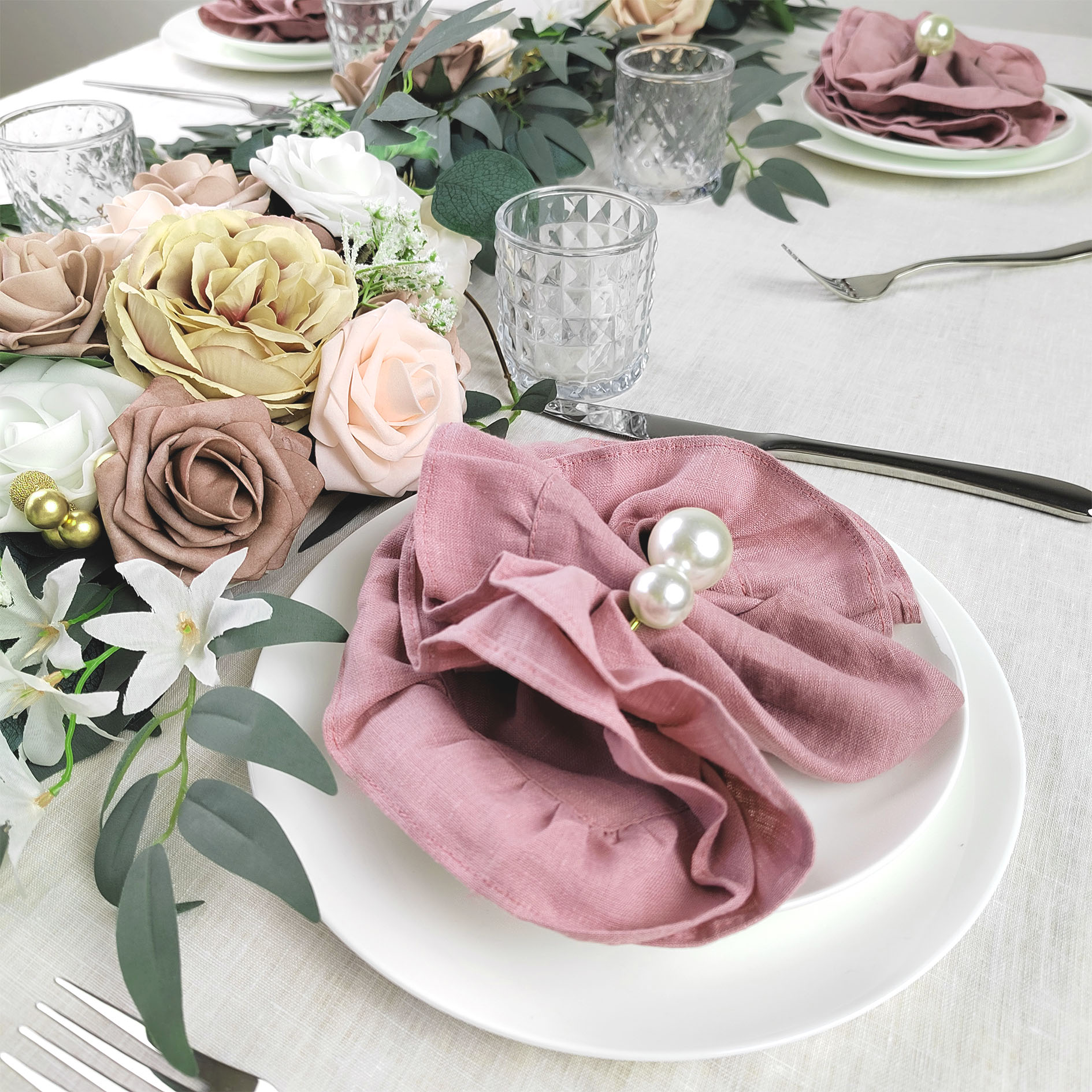 Grey Purple Lenen Lenen Sapkins Plactemat Serviettes de Table Mariage Свадебная вечеринка поставки день рождения банкет 30 см x 45 см.