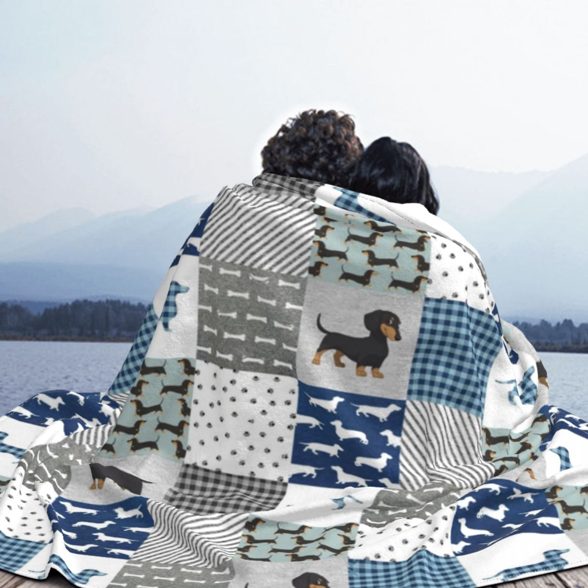 Dachshund Cute Blanket Flannel Print Dog Pets Portable Ultra-Soft Plaid Throw Blankets for Sofa Outdoor Plush Thin Quilt Queen
