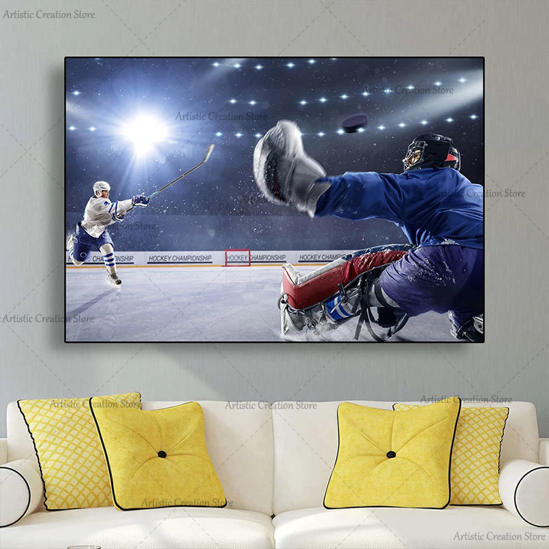 Moderne Sporthockeyplakate Kunst Leinwand Malerei Wandkunst Feld Hockey Wandbilder Fitnessstudio für Wohnzimmer Home Dekoration