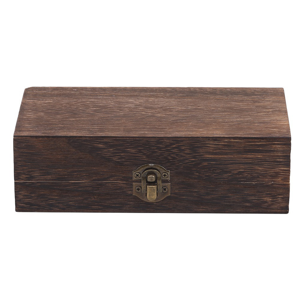 ビンテージ長方形の木製収納ボックスレトロ木製ボックスクラムシェル木製ギフトボックスデスクトップディスプレイジュエリーオーガナイザー20*10*6cm