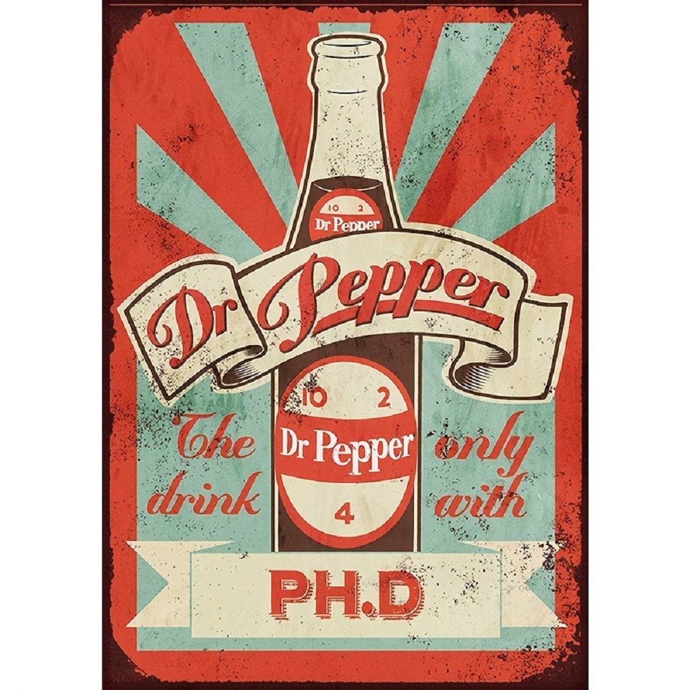 Keviewly Dr Pepper Metal Wall Art Tin Signes avertissement Animal Funny Restaurant Bar Band nouvellement marié Birthday Party