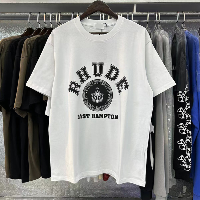 Rhu Mens T Shirt Wysokiej jakości projektant Tess Dasual Fashion Fashing krótkie rękawy Europa Ameryka Mężczyźni Kobiety zaokrąglenia szyi