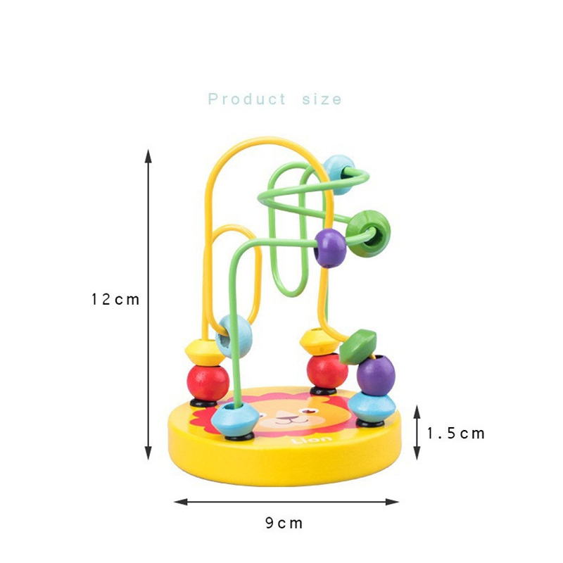 베이비 서클 비드 와이어 미로 장난감 나무 나무 몬테소리 롤러 코스터 주도 게임 초기 교육 학습 감각 수학 장난감 아이