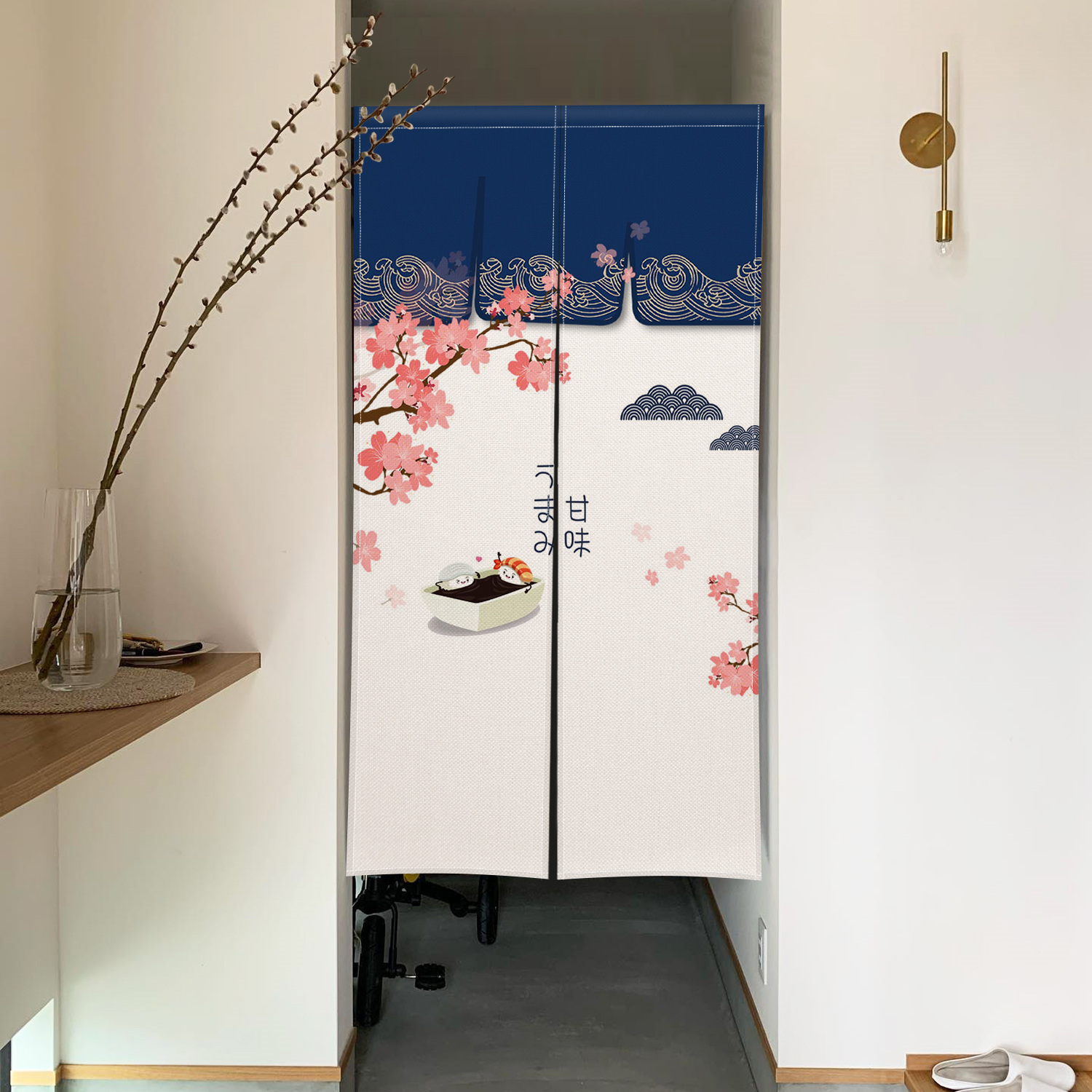 Japanska izakaya sushi dörröppning gardin kök noren badrum hängande halvgardin för sovrum vardagsrum korta dörr gardiner