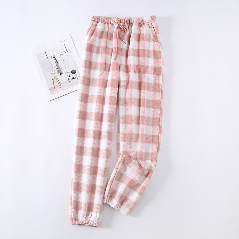 أحبة الدانتيل الليلية Long Plaid Pant Pant Lixt Leasting Sleep Sleep Flannel Winter Pajamas Print Bud 'Discal