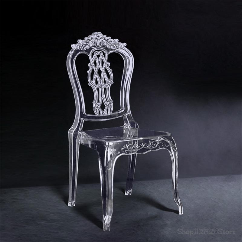 Transparent Bamboo Chair Wedding Acrylic Chair Banquet Crystal Seat Family Hotel Dining Room chair Decoration